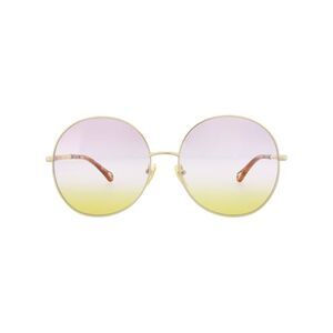 Chloé Round-Frame Metal Sunglasses Gold Womens